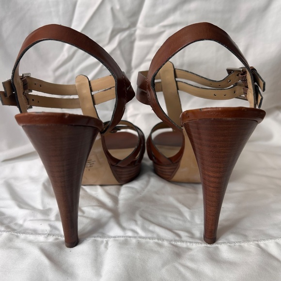 Audrey Brooke Brown Leather Strappy Heels – Size 8.5 - Picture 8 of 8